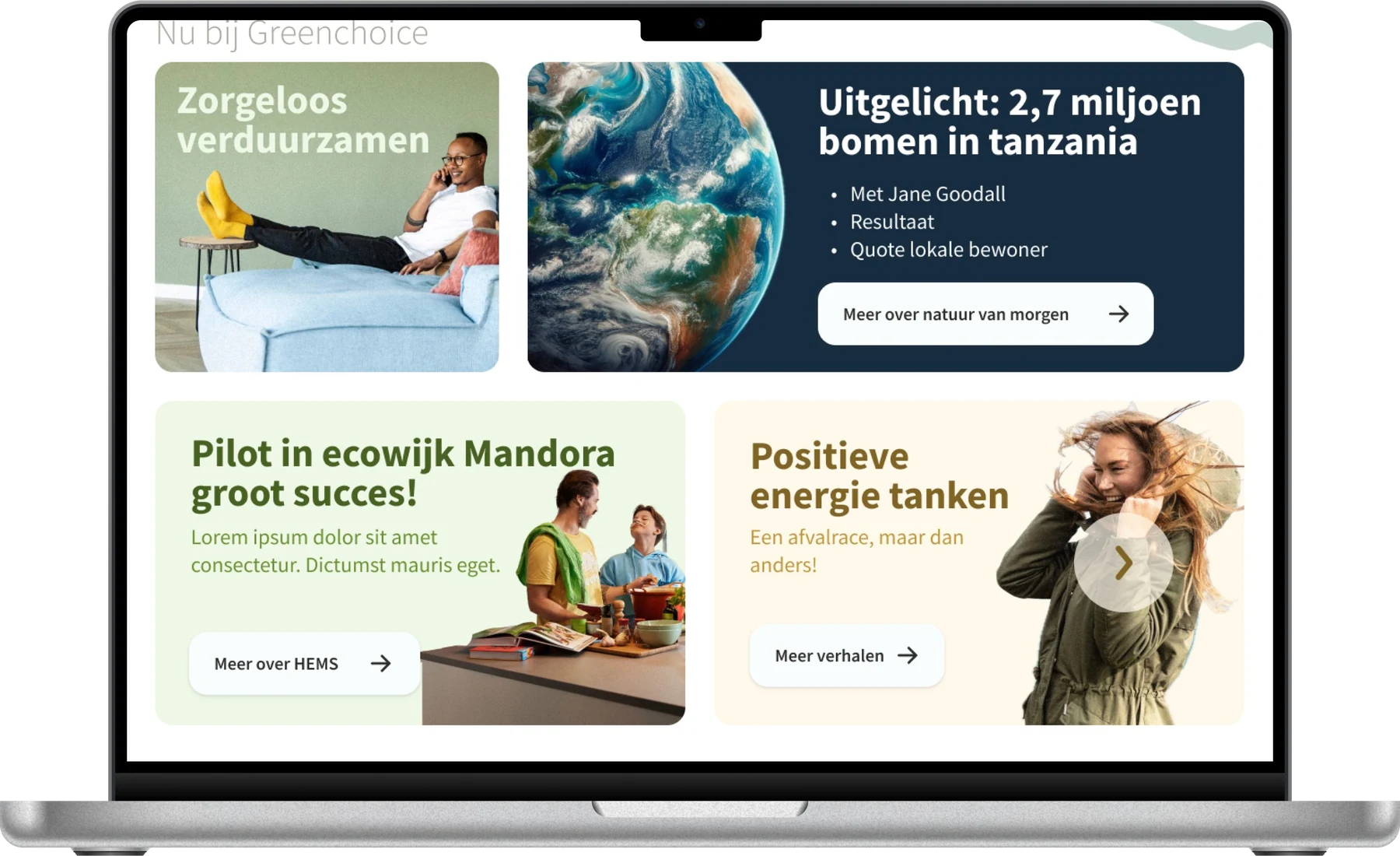 Greenchoice website shown on a laptop