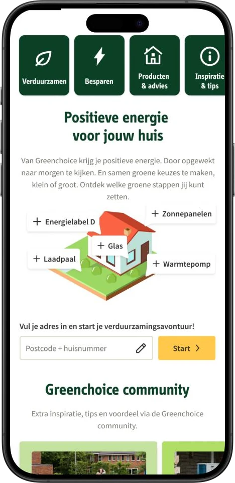 Greenchoice community mobile interface